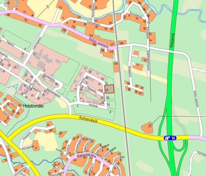 Huutokauppatontti opaskartalla Vesuritie 23