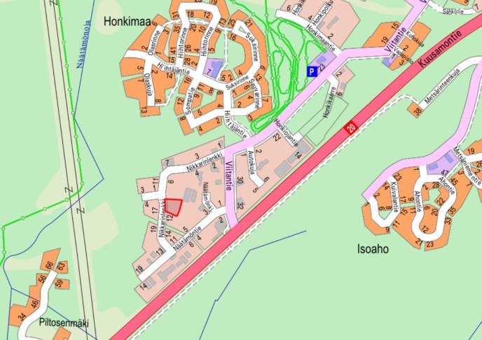 Opaskartalle merkitty huutokauppatontti Nikkarinlenkki 10